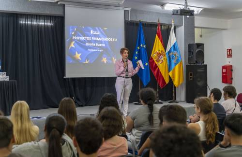 Mogán celebra el Día de Europa acercando a estudiantes los beneficios  de formar parte de la Unión Europea