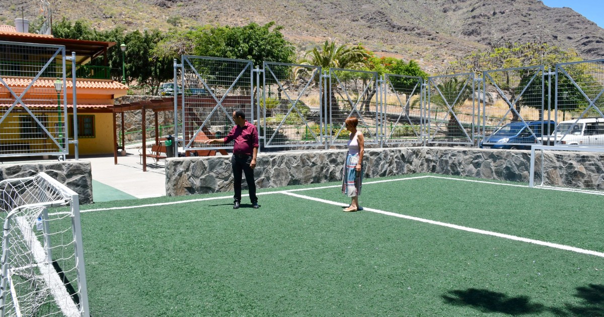 El Ayuntamiento de Mogán invierte 39.500 euros en la nueva cancha deportiva de El Horno