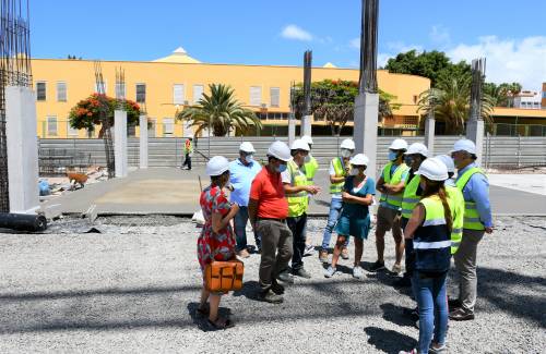 Avanzan las obras del edificio de aparcamientos en Arguineguín