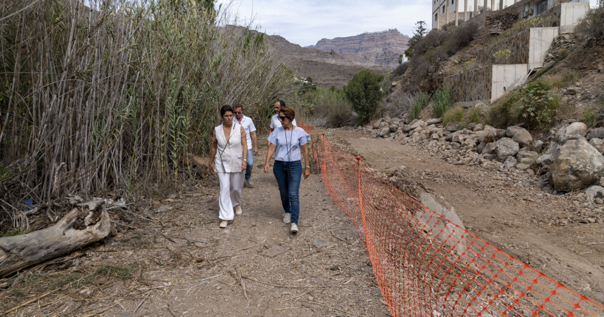 La primera fase de la senda verde  de Mogán avanza a buen ritmo