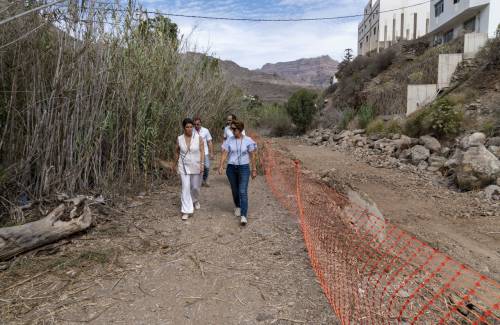 La primera fase de la senda verde  de Mogán avanza a buen ritmo