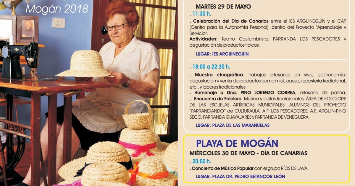 Mogán celebra el Día de Canarias con tradiciones y música los días 29  y 30 de mayo