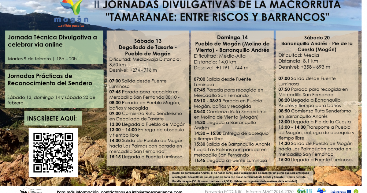 Mogán organiza las segundas jornadas de  formación e información de la Macrorruta 'Tamaranae: entre Riscos y Barrancos'
